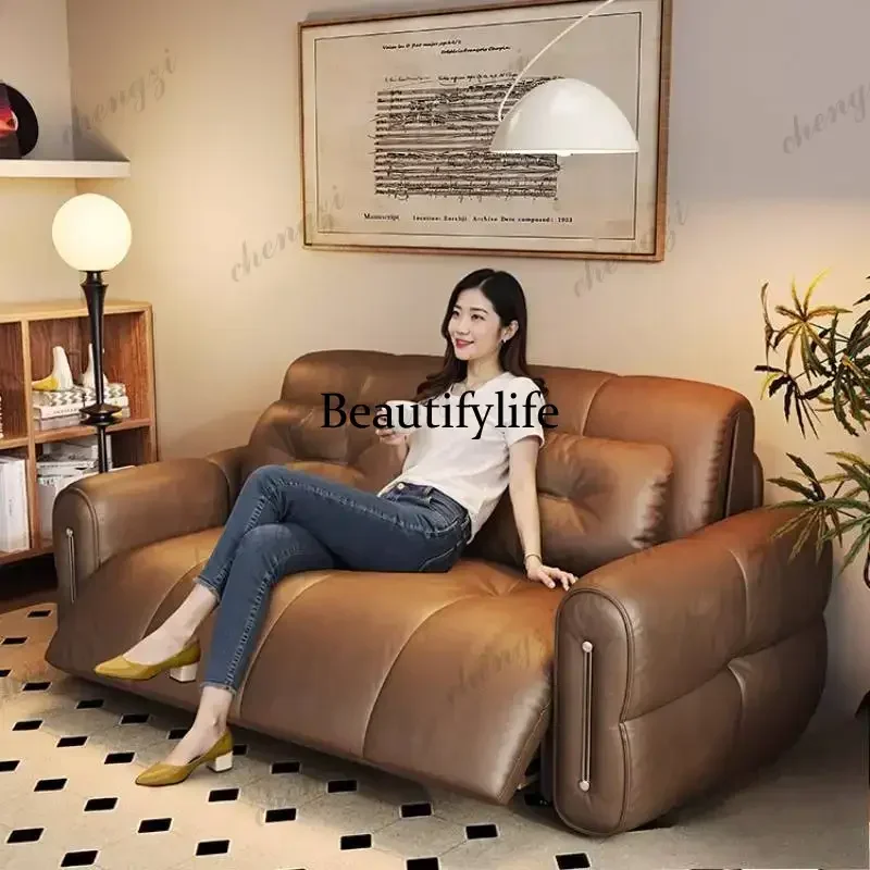 G153 Designer Foldable Electric Sofas Brown Classic Style Quality Living Room Sofas Lounges Relax High Canape Lit Furniture For