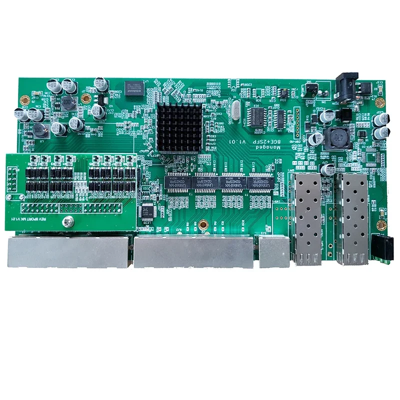 POE  Switch board with web management, 2 Port SFP + 8 Ports GE Rj45 Operational PD switch