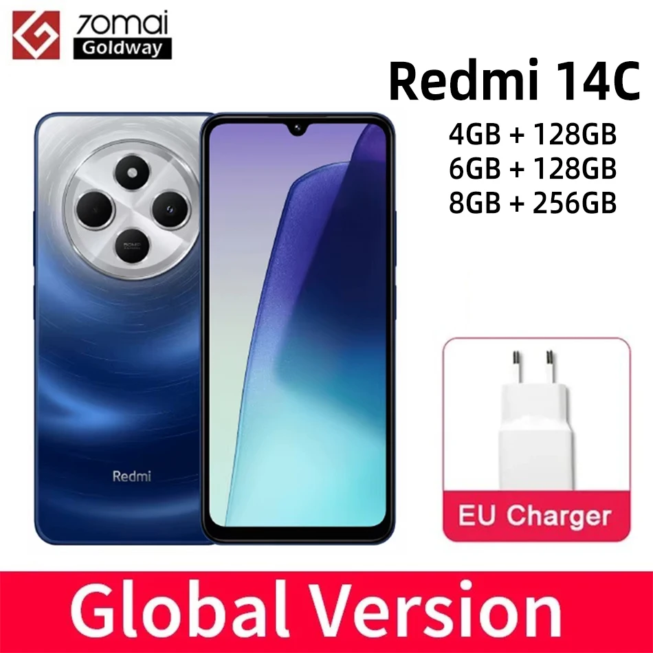 Global Version Xiaomi Redmi 14C Smartphone MediaTek Helio G81-Ultra 50MP AI Dual camera 6.88