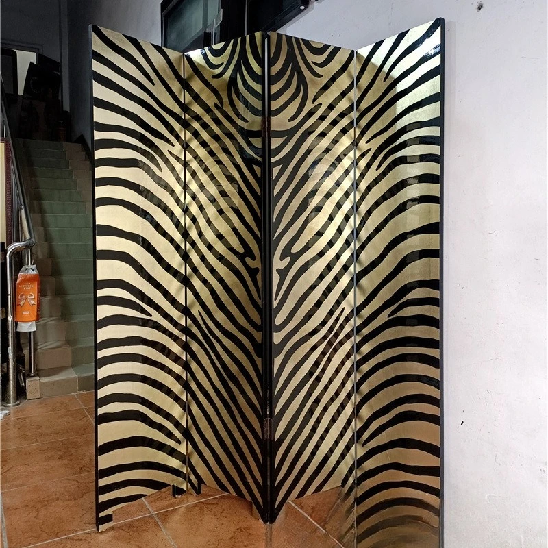Hand-painted zebra pattern modern minimalist partition living room sofa feature wall decoration European and American style fash