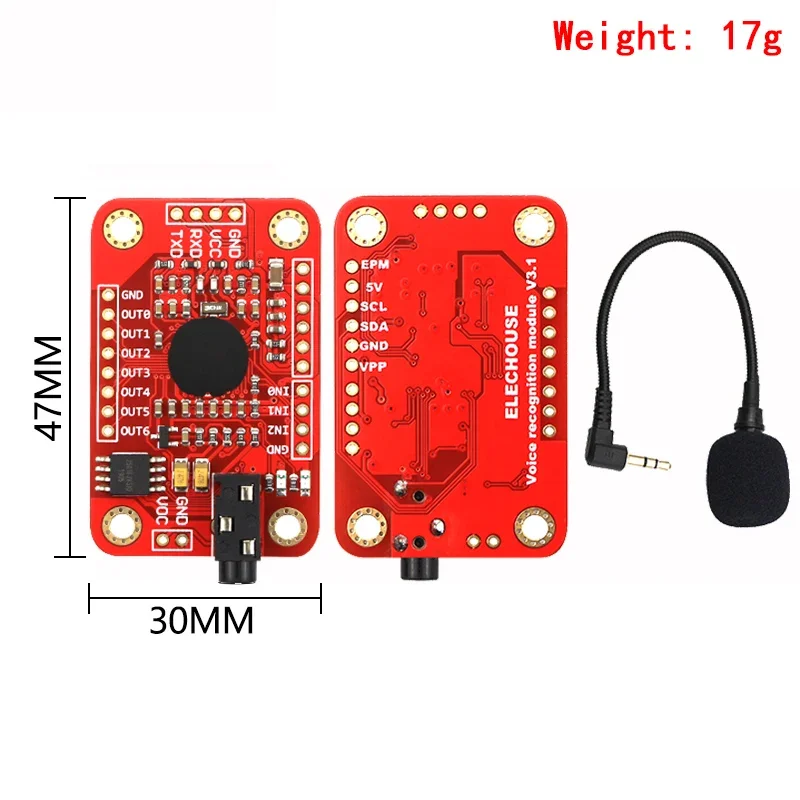 Voice Recognition Module V3 Speed Recognition Elechouse Compatible with Ard for Arduino Support 80 Kinds of Voice Sound Board