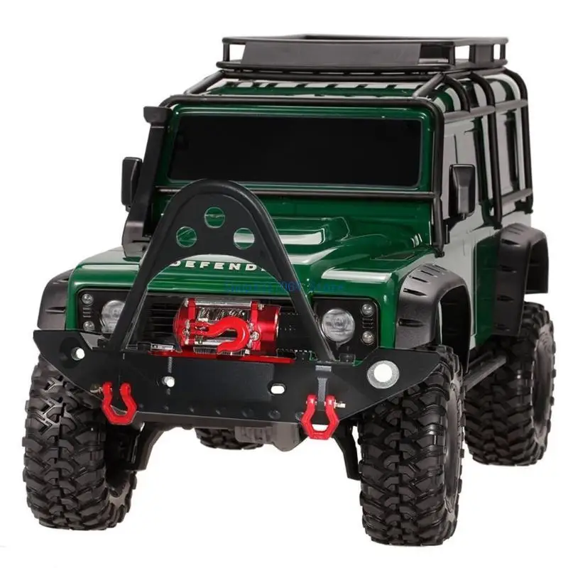 T3LB Metal Front Bumper With Winch LED Light Remote Controller for SCX10 1/10 Crawlers Car Heavy Duty Upgrade Parts