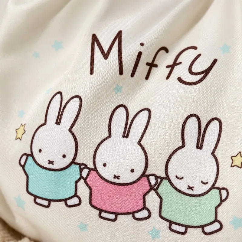 Miffy Rabbit New Cute Creative Cartoon Embroidery Pattern Simple Fashion Large-Capacity Lightweight Portable Shoulder Canvas Bag