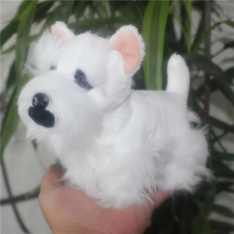 cute plush small dog toy high quality white schnauzer doll gift about 18cm