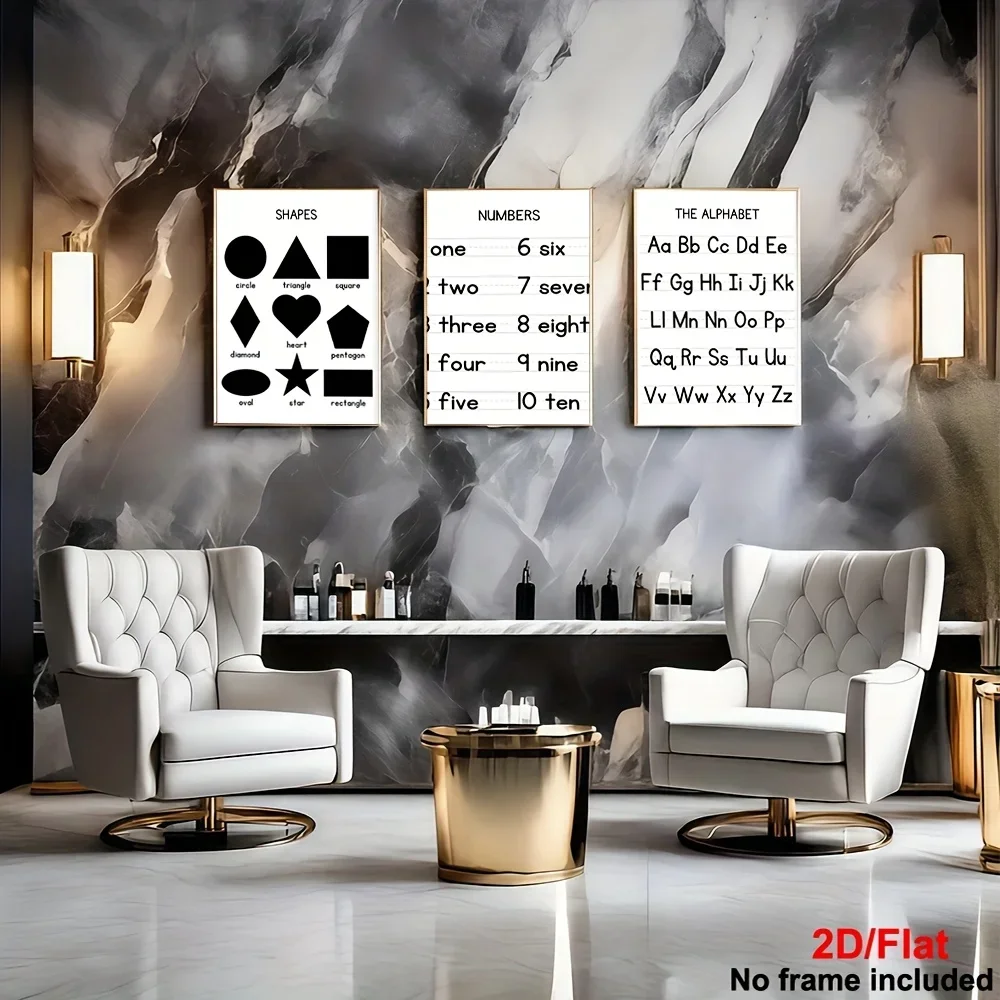 Ensemble d'art sur toile de haute qualité sans cadre 2D, Kit de 3 affiches d'affirmation positive, décoration murale inspirante pour enfants, Classro, 3 pièces