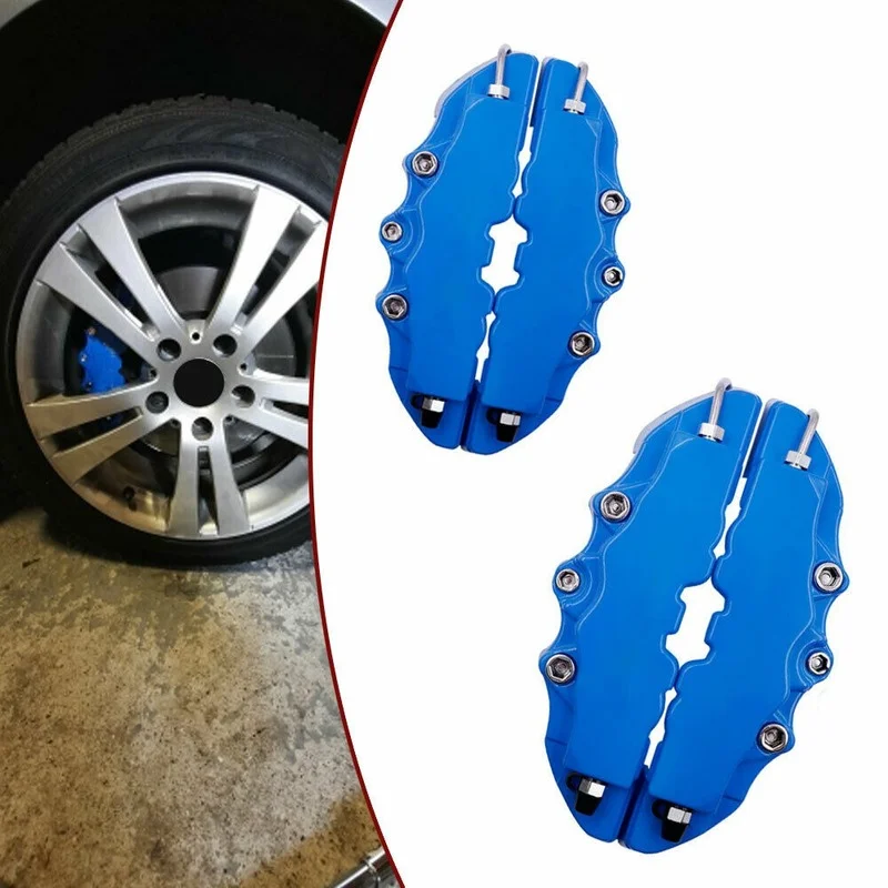 2PCS M+S 3D Blue Style Car Disc Brake Caliper Covers Front & Rear Accessories