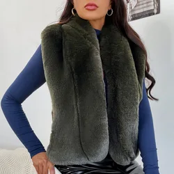 European and American Imitation Fox Fur Coat Women's Short Sleeveless Temperament Fur Vest