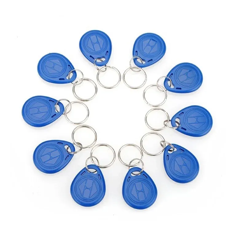 Door Key Chip 10pcs Blue Color RFID KeyFobs 125KHz Proximity ABS Tags For Access Control TK4100/EM Only readable