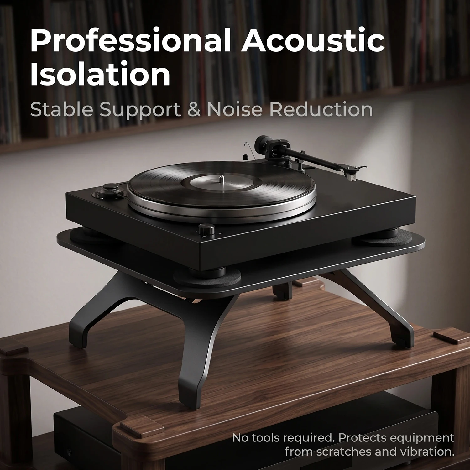 YIVO All‑Metal Aluminum Alloy Desktop Speaker Stand, Shock‑Absorbing Base Rack for HIFI Stereo Home Theater Audio‑Video System
