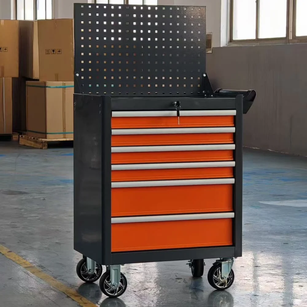 

Прочная мобильная рабочая тумба с 6 ящиками, удобная тележка для хранения инструментов