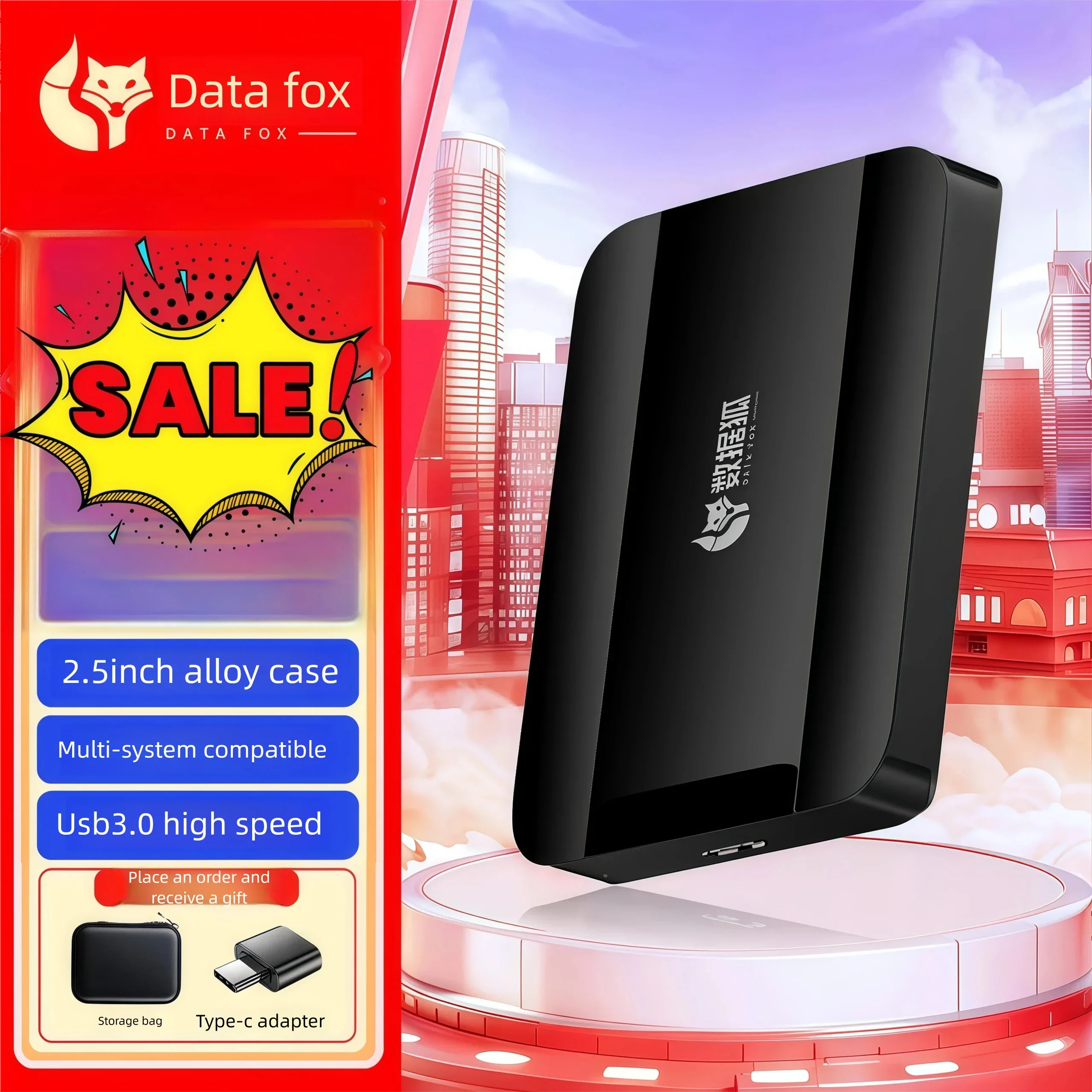 

Портативный жесткий диск DataFox (320 ГБ/500 ГБ/1 ТБ/2 ТБ), USB 3.0, совместимый с компьютерами, мобильными телефонами, PS и Xbox.