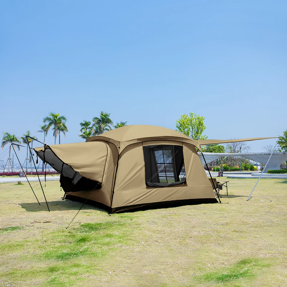 

Outdoor folding portable thickened camping tent full set of camping equipment sun protection extra large space luxury tent