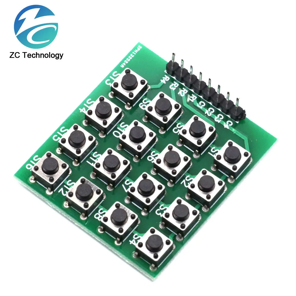 1/5/10PCS 8pin 4x4 4*4 Matrix 16 Keys Button Keypad Keyboard Breadboard Module Mcu for arduino Diy Kit