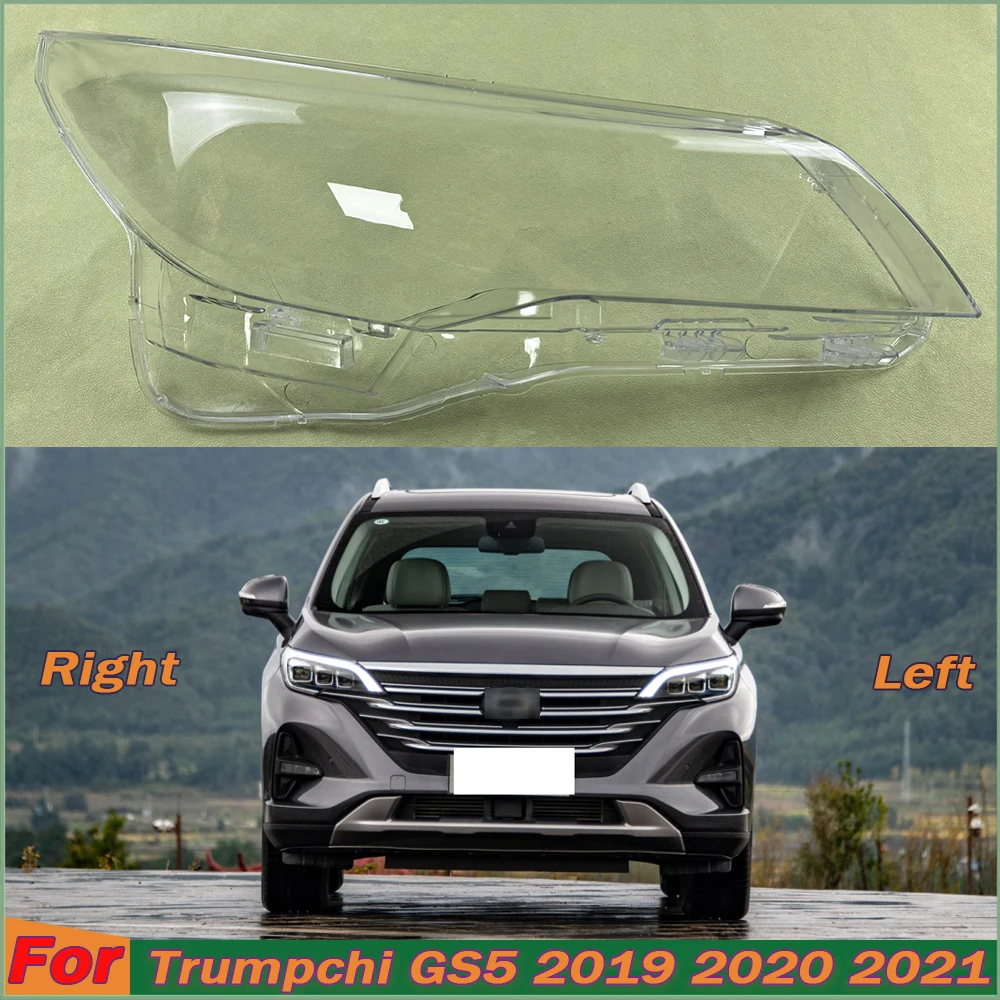 

For Trumpchi GS5 2019 2020 2021 Headlight Cover Lens Headlamp Lamp Shell Transparent Shade Plexiglass Replace Original Lampshade