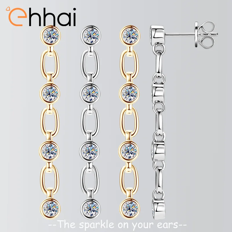 

Ehhai 3 мм круглые муассанитовые висячие серьги-гвоздики для женщин, стерлинговое серебро S925, серьги для пирсинга, ювелирные изделия, подарки Aretes