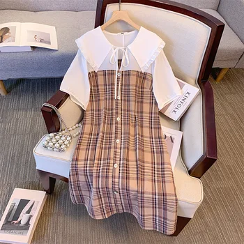 Robe de style campagnard pour femmes, grande taille, 6XL, 7XL, 8XL, 9XL, 10XL, 160 noix, buste, été, beurre, cou, motif, ingent, grand, 160