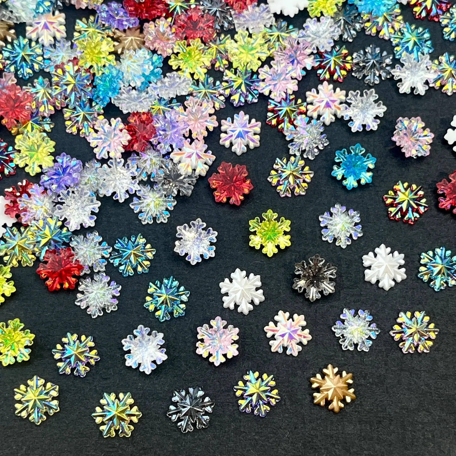 30pcs Resin Christmas Snowflake Nail Parts 3D Shiny Ice Snow Nail Charms Glitter New Year DIY Nail Art Accessories Decorations