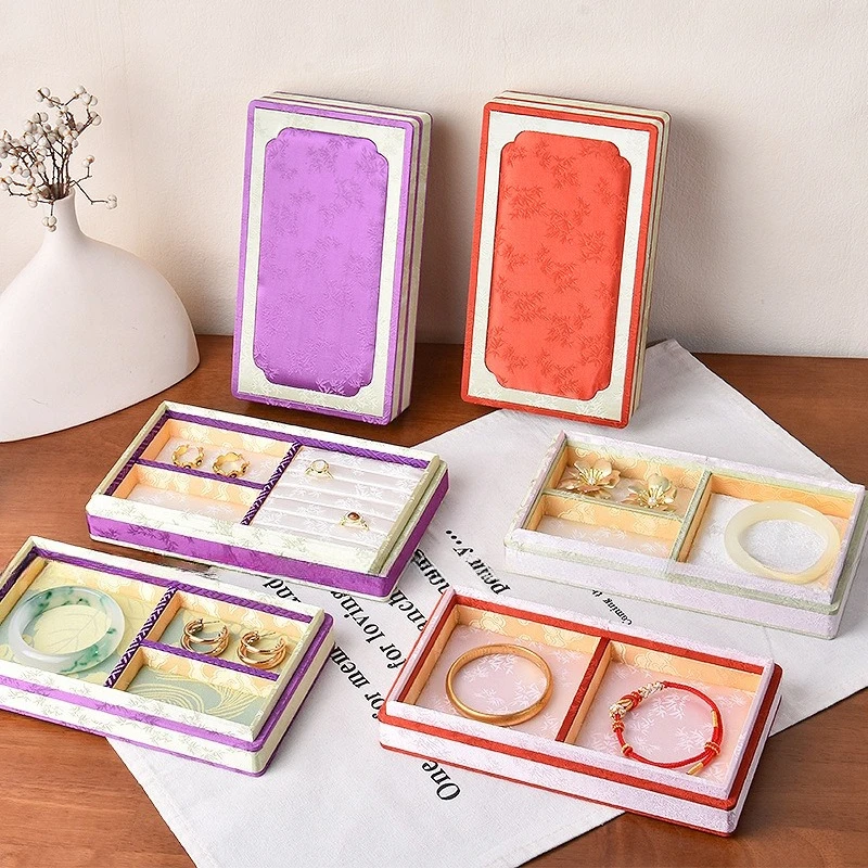 

Подставка для ювелирных изделий из массива дерева в китайском стиле, роскошный демонстрационный лоток для колец, ожерелий, серег, органайзер для хранения