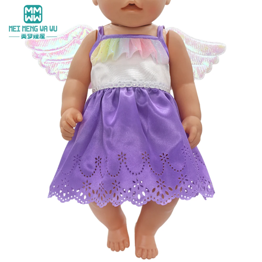 Doll Clothes for 43-45cm New Born American Doll Fashion T-Shirt Overalls Princess Gauze Skirt Gift for Girls