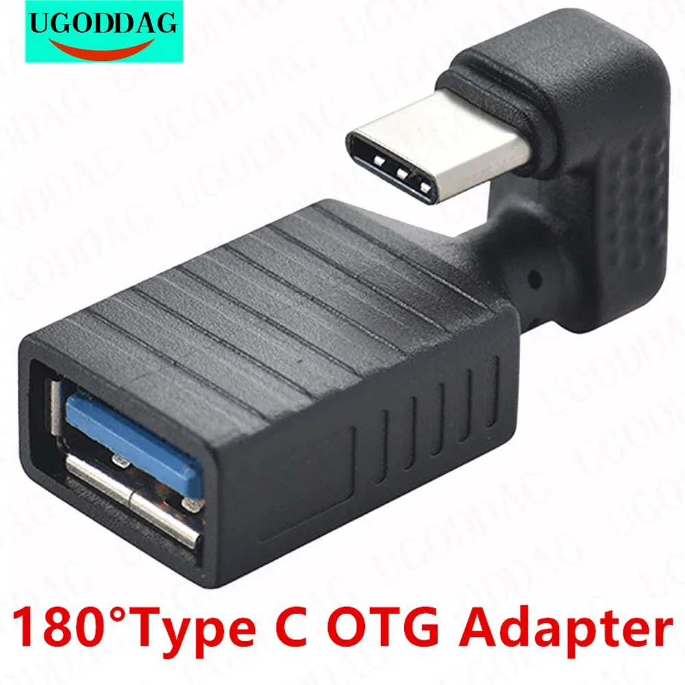 

Адаптер Type C OTG с углом поворота 180 градусов вверх вниз, USB 3,0, адаптер преобразователя интерфейса для смартфонов, соединитель для планшетов