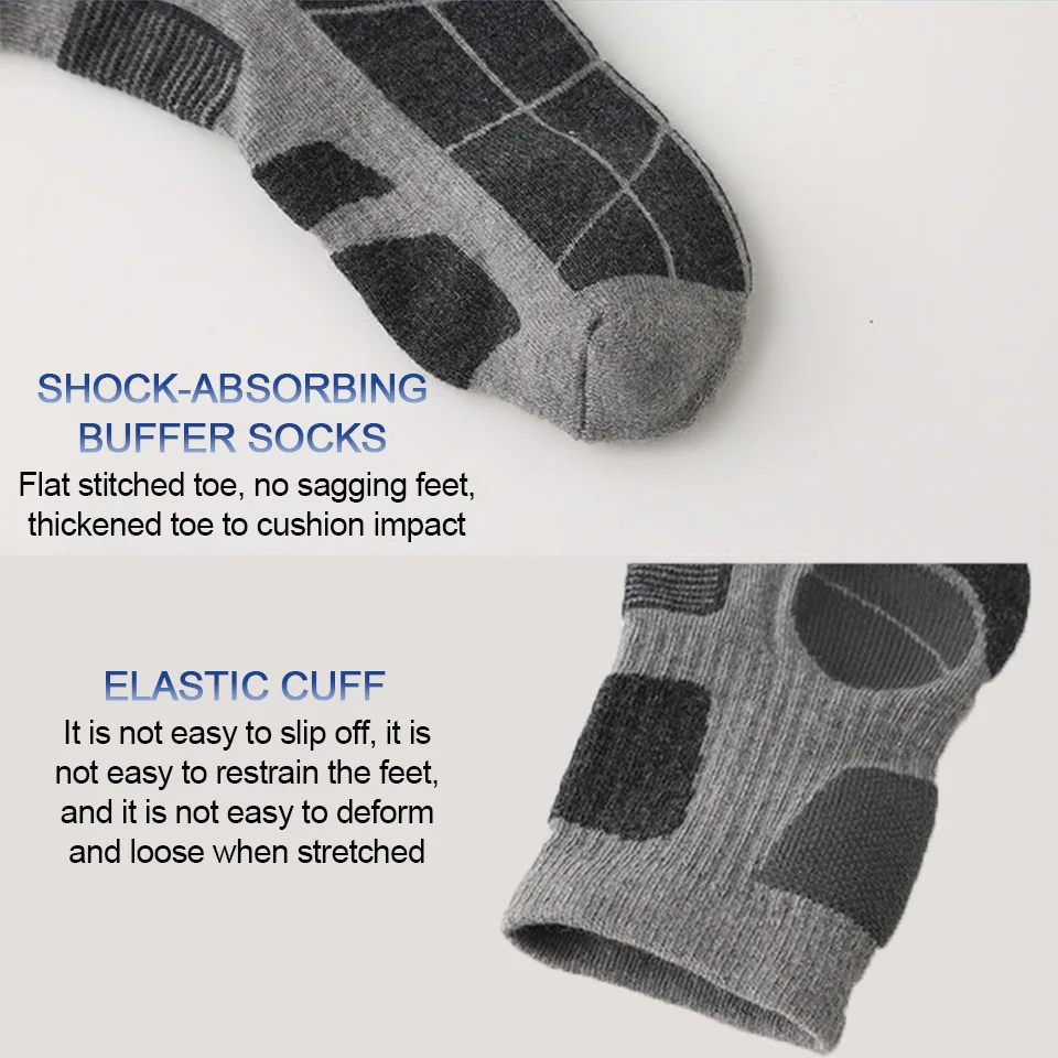 LOOGDEEL Kaus Kaki Lari Mendaki Gunung Kaus Kaki Bersepeda Bernapas Setengah Betis Peredam Penyerap Ringan Lembut Kaus Kaki Wol Merino Pria Wanita