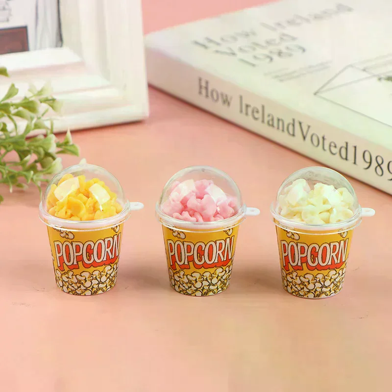 

1:12 Dollhouse Miniture Popcorn Bucket Snacks Pretend Food Decoration Prop Toys For Kids Children Toy Safe For Children