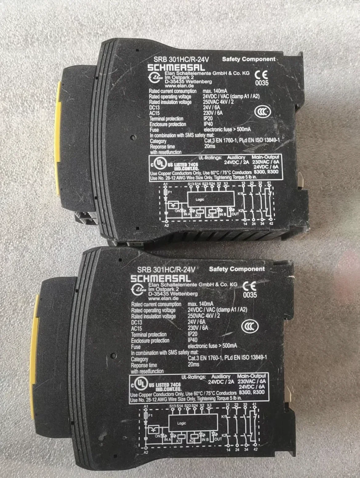 Safety relay SRB-301HC/R-24V, normal function tested ok in good condition