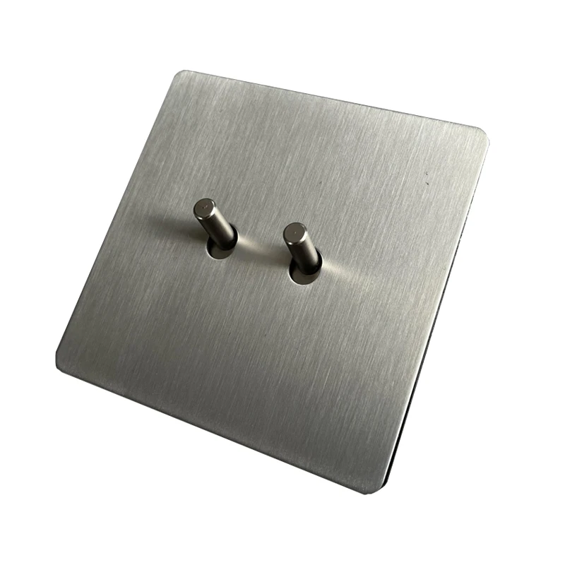 Interruttore a levetta per lampada da parete per la casa Interruttore da pannello in acciaio inossidabile con leva retrò a 2 vie da 1-4 gruppi