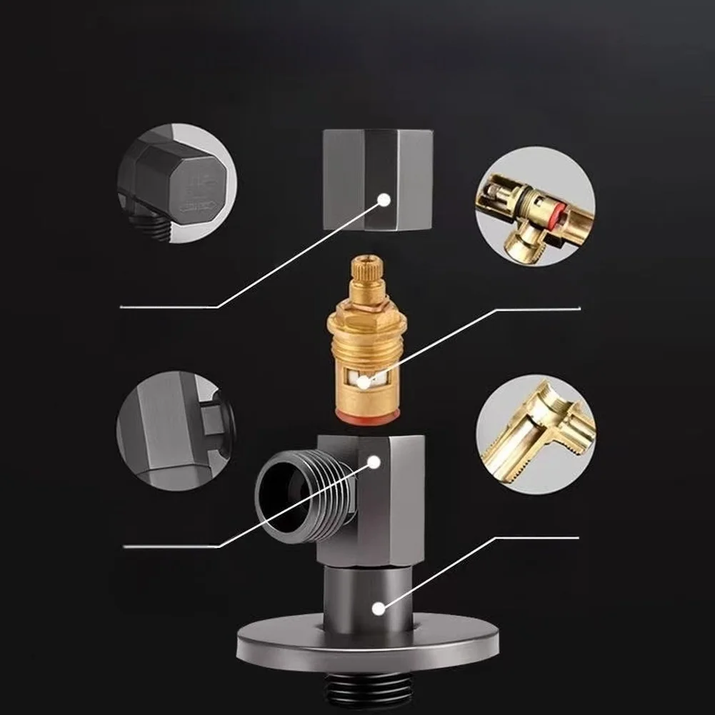 Brass Angle Valve Compatible with Common Household Plumbing Fixtures Including For Faucets Toilets and Water Heaters