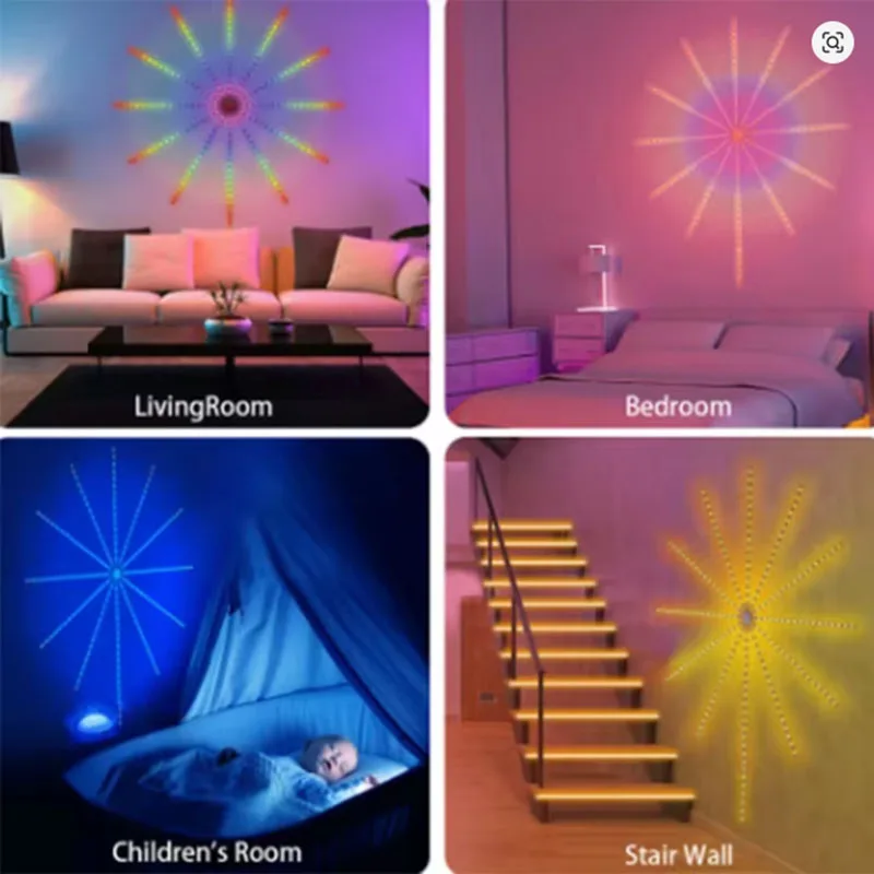 Sound‑Activated Rhythm Bluetooth APP Firework LED Strip Light, Marquee Atmosphere Lamp for New Year Indoor Household Decoration