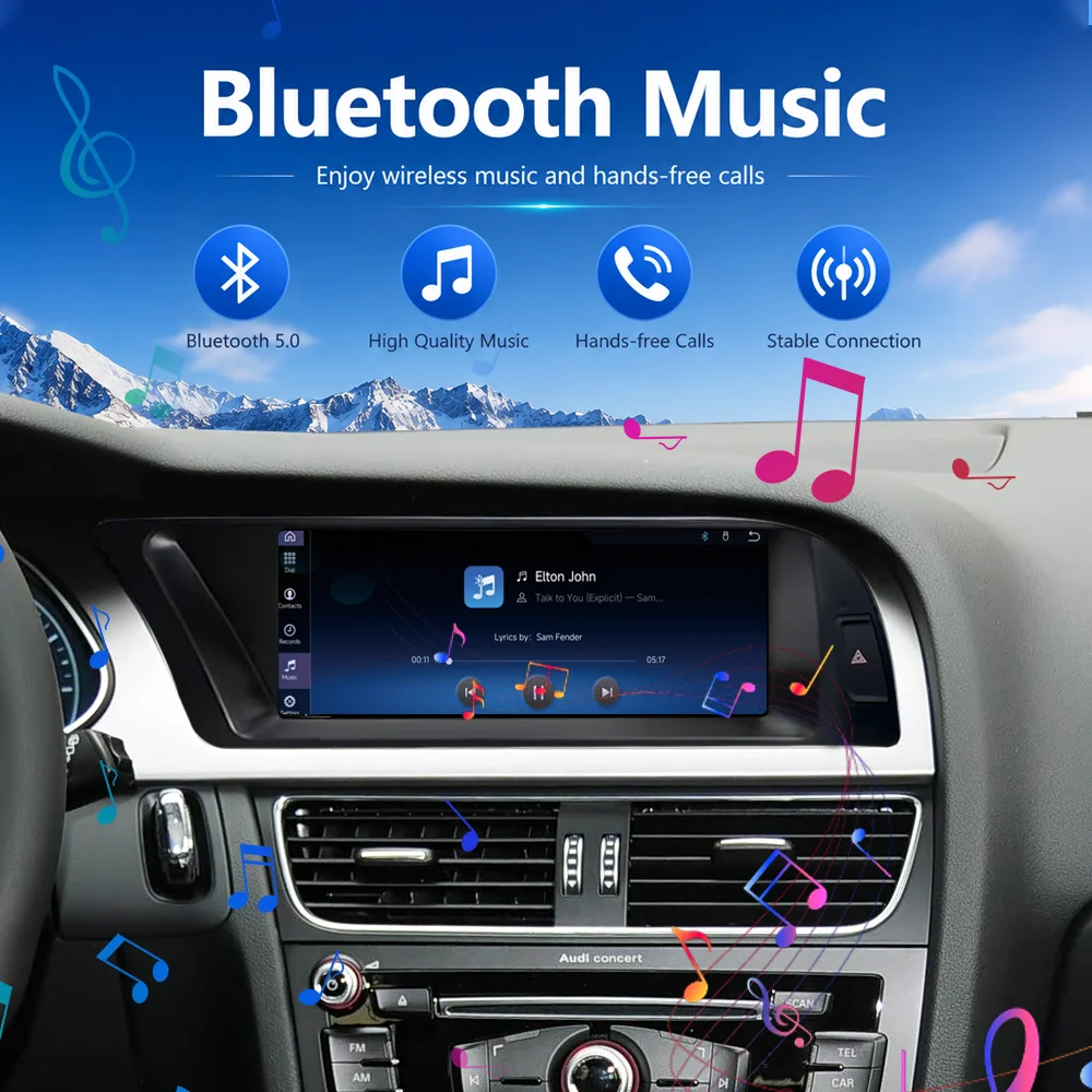 new 8.8”Touch Screen Multimedia Player Andriod Auto Link For Audi A4 S4 B8 2009-2015 GPS BT Carplay Display Car Play car radio view 6
