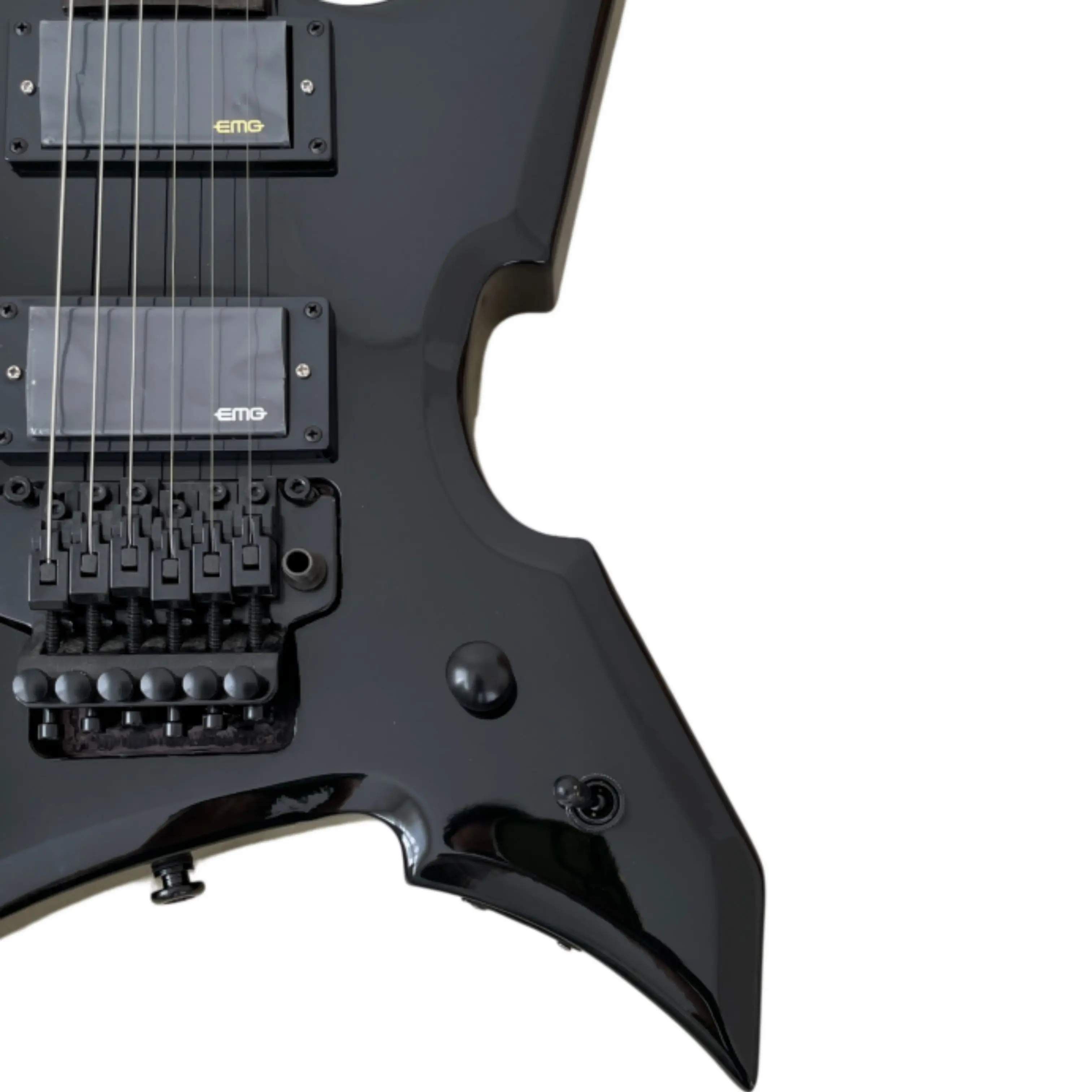 Sharp-Edged Black 6-String Electric Guitar With Mahogany Body Guitars, Designed For Heavy Metal Performance Guitarra