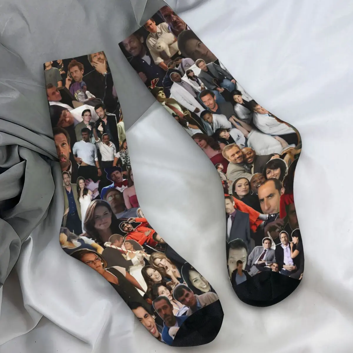 Gregory House Meias de colagem de fotos de televisão Meias de outono Adultos Homens Meias respiráveis Correndo Esportes Meias antiderrapantes