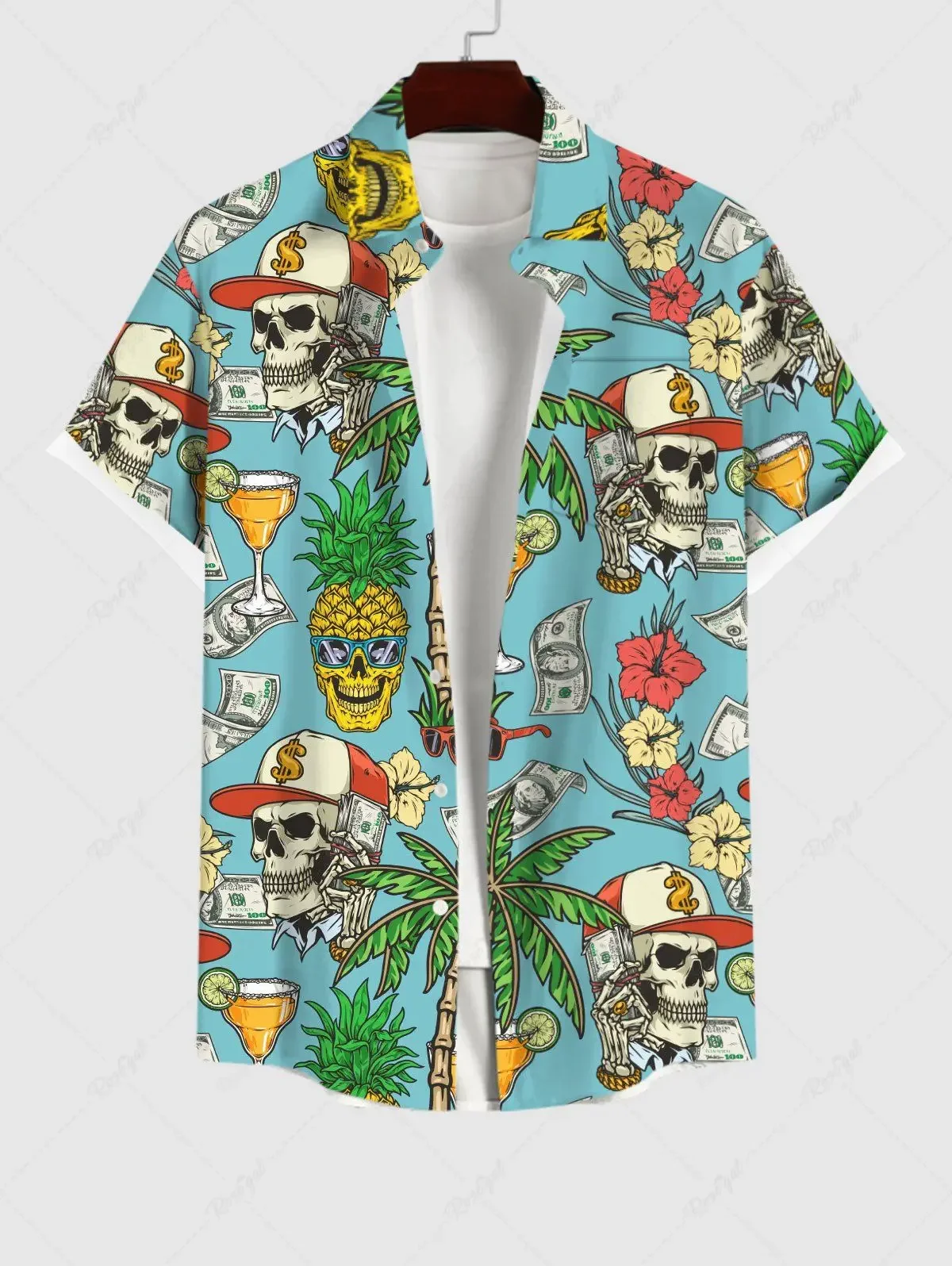 

Fashion Men's Hawaiian Shirts 3D Printed Short Sleeved Button Down Lapel Shirt For Summer Oversized Tops Casual Shirt For Men