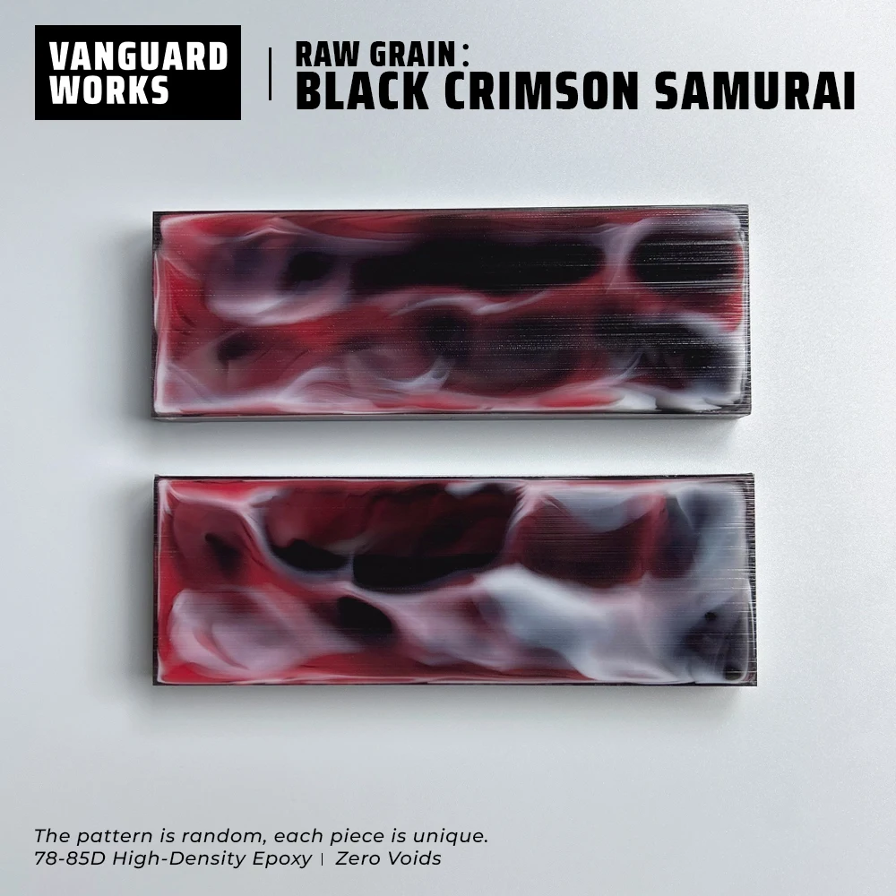 120x40x8mm 1 piece Epoxy Resin Knife Handle Material DIY Patch Decor Tool handle composite material BLACK CRIMSON SAMURAI