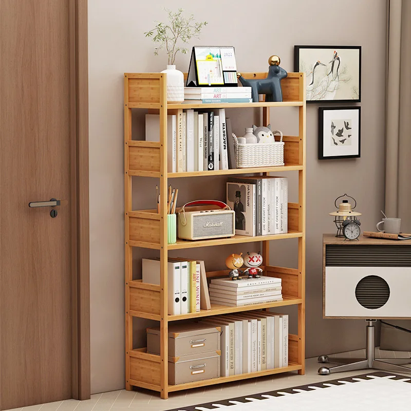 Simple book shelf Shelf Multi-layer floor-to-ceiling home living room Student bookcase Office Wall storage Dormitory