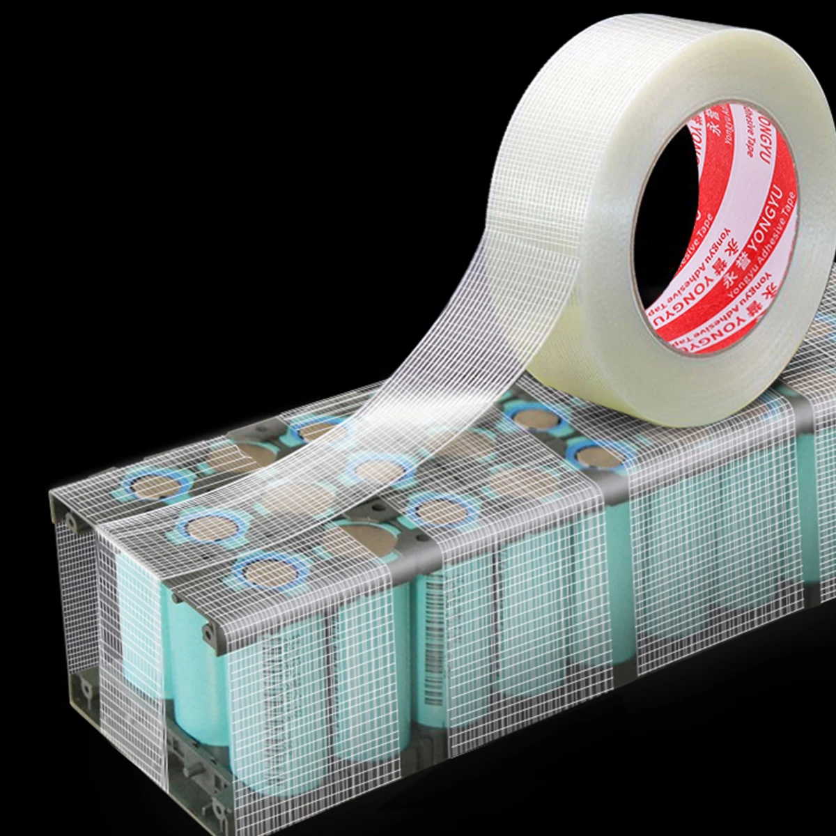 Grid Fiber Tape Mesh Home Appliance Industry Safe Transportation Bundling Fixing Packaging Sealing Box Metal Plate Cable Glass