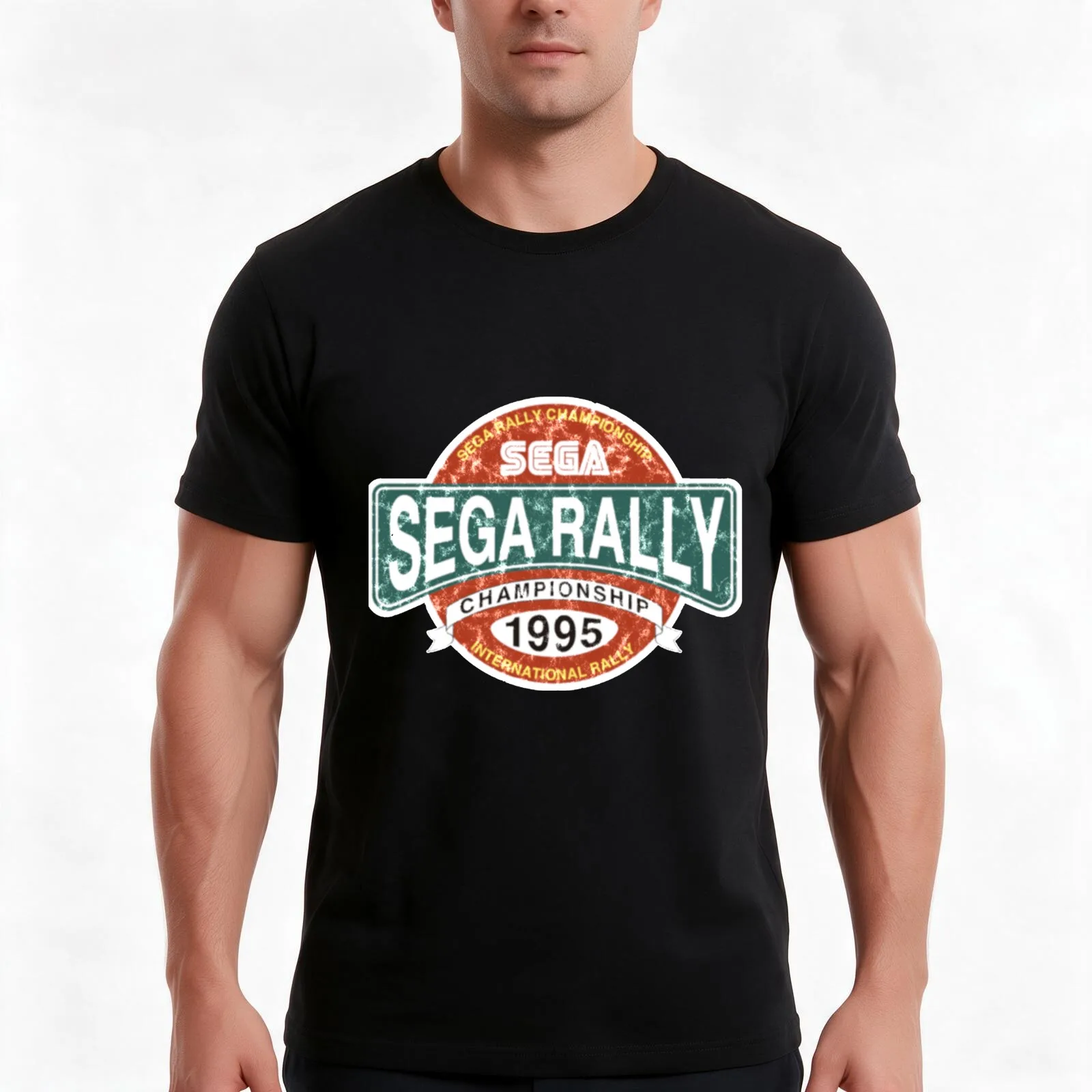 Sega Rally Sega Rally Championship Distressed Logo _ T-Shirt, Summer Casual Cotton Tee, Oversized Streetwear Tops, 100% Cotton