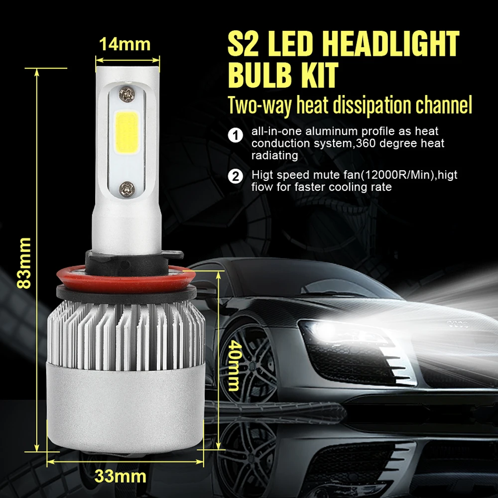 S2 H7 Led 8000LM Ca…