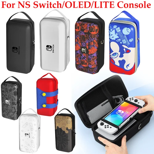 Imagen 2 del producto Bolsa de almacenamiento de mano, bolsa de transporte protectora para NS Switch/OLED/LITE, accesorios de consola, estuche de transporte portátil EVA, soporte incorporado