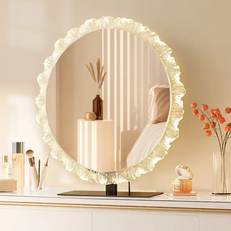 Makeup mirror desktop vanity mirror with lamp acrylic ambient light