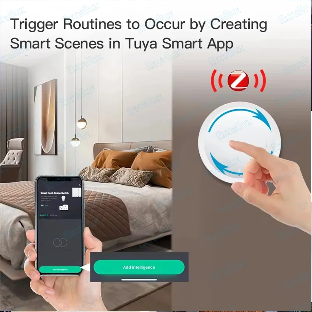 Tuya ZigBee Smart Knob Switch Wireless Scene Switch Button Controller Battery Powered Automation Scenario Linkage Smart Life App