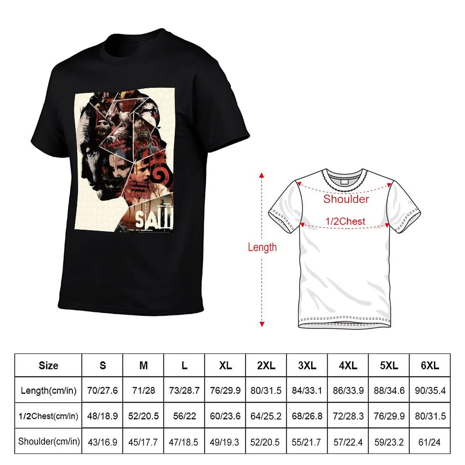 Saw (2004) Poster Design John Kramer T-Shirt g man t shirts for men men t shirt cotton 100% cotton t shirts high quality T-Shirt