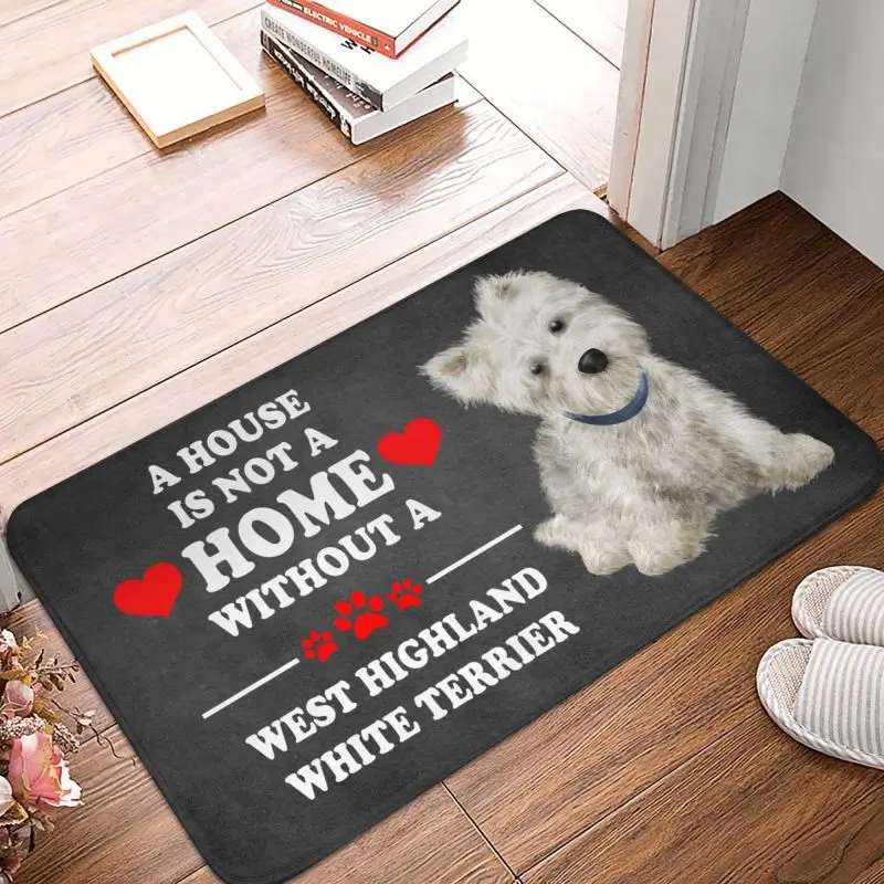 Custom Westie Dog West Highland White Terrier Doormat Non-Slip Entrance Bath Kitchen Door Floor Mats Toilet Rug Carpet Footpad