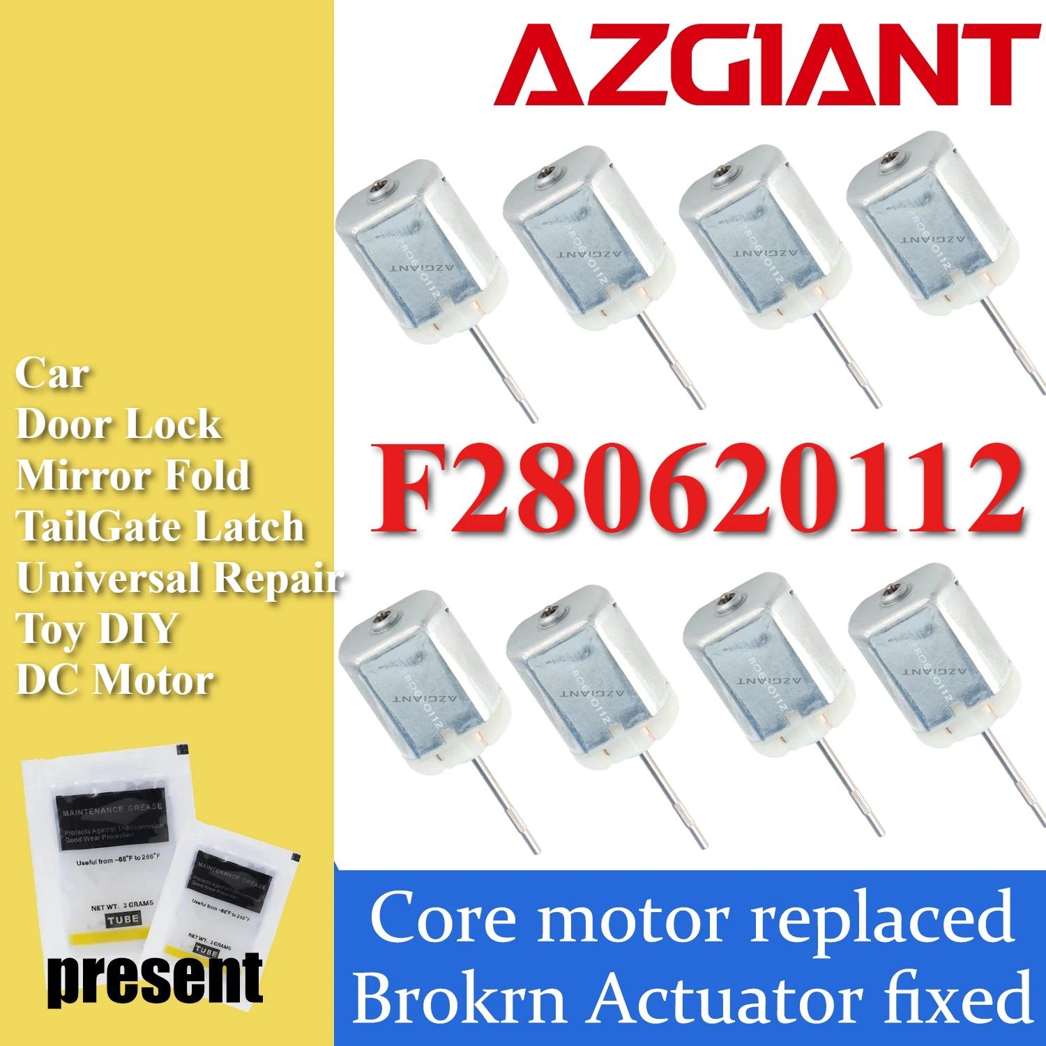 62 mm F280620112 12000RMP Car Parts Central Door TailGate Latch Raerview Mirror Lock Motor Flat Shaft Fc280 Power Repair DIY