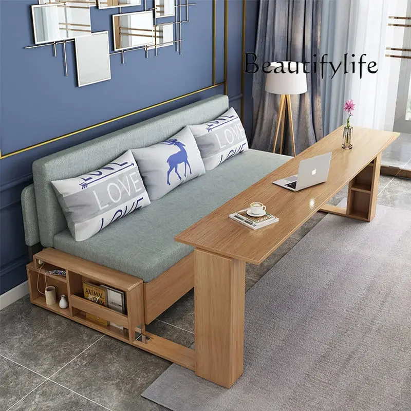 Y45 Custom. [2675 People Favorited] Solid Wood Sofa Bed Small Apartments, Multifunctional Living Room Study Room, Push-Pull Fold