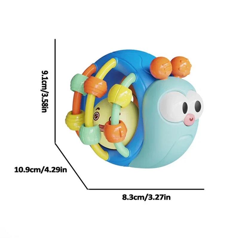 1pc Interactive Snail Baby Balls Rattle Comforter Toy Cute Hand-Held Baby Rattle Puzzle Snail Rattle Plastic Ball Education Gift