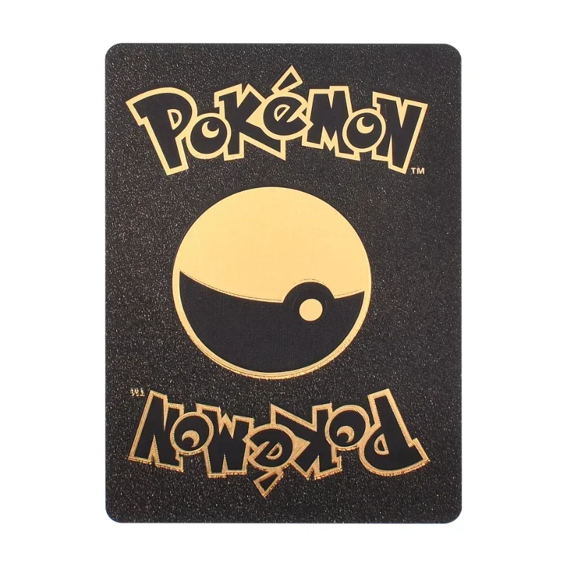 Juego de cartas de Pokémon, 55 piezas, inglés, español, francés, alemán, Pikachu, dorado, plateado, negro, coleccionista de cartas de batalla de mesa