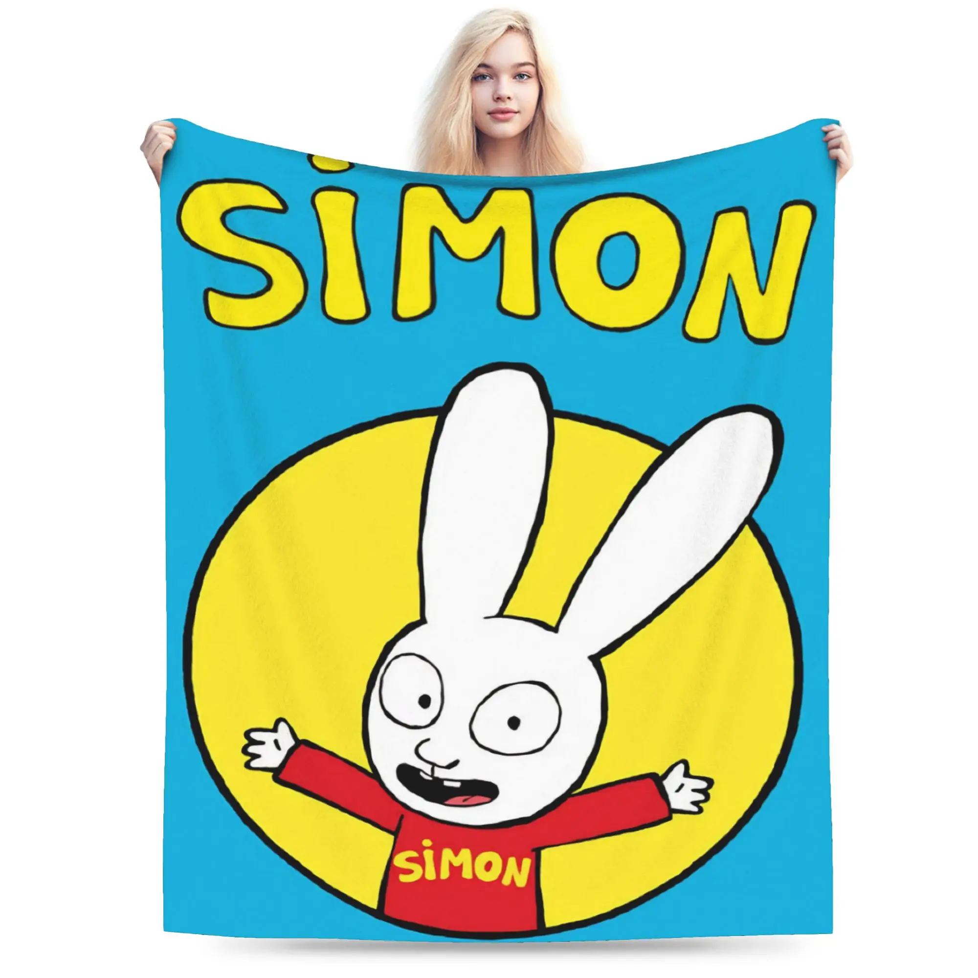 Simon Super Rabbit Throw Blanket for Couch  Fuzzy Soft Plush Blanket 50x60 Inch Multiple Sizes Bedspread for All Seasons