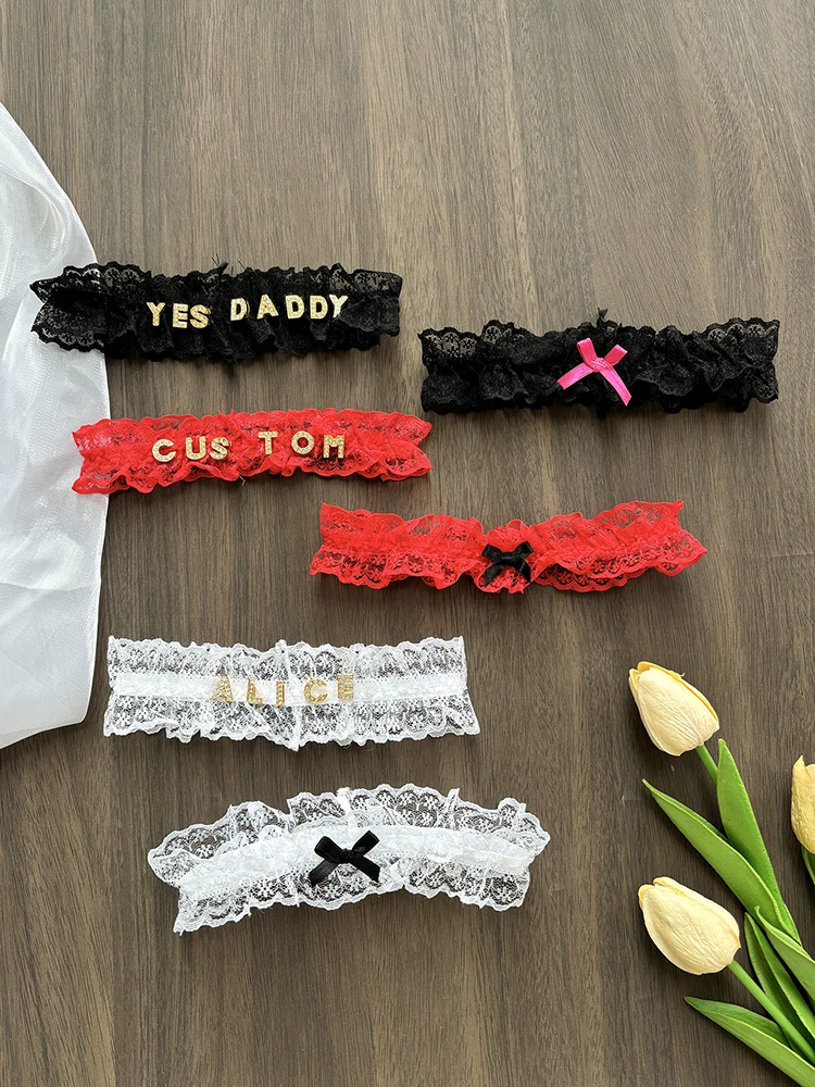 المرأة مخصص اسم القوس الساق الدائري مثير شخصية اسم الدانتيل الرباط الساق حلقة الزفاف الأربطة الزفاف تأثيري الفخذ الدائري عشاق هدية